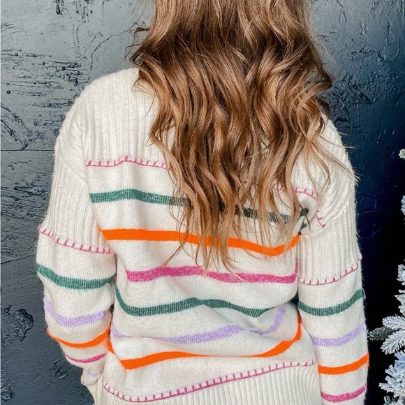 Colorful Striped Women's Sweater - Picture 2 of 3